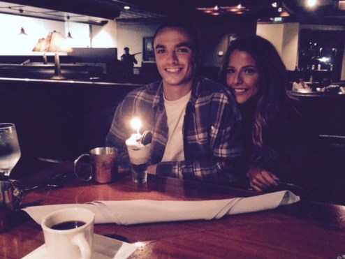 me and thomas at dinner